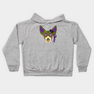 Mardi Gras Hound Mask Kids Hoodie